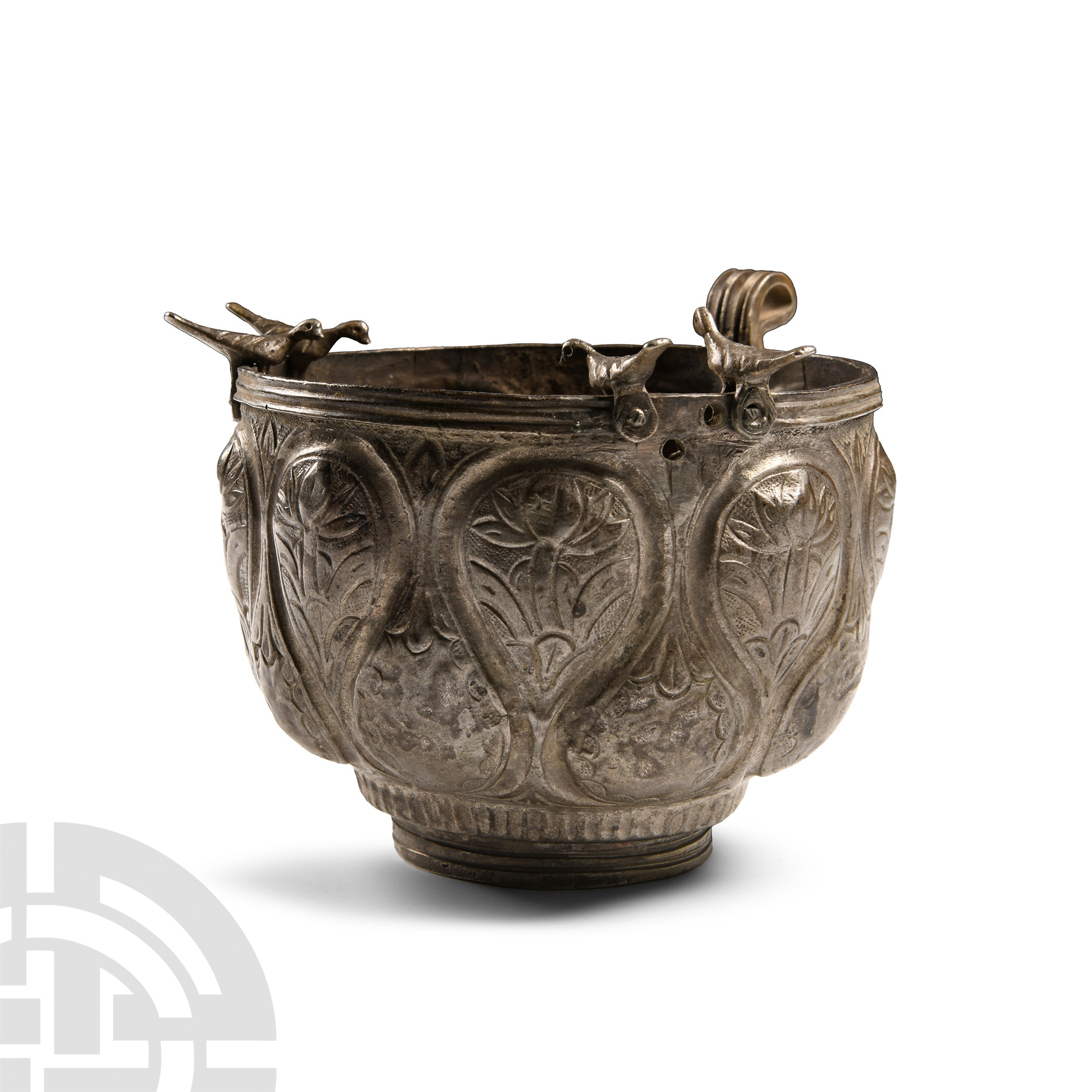 Medieval Period Silver Cup with Birds - Image 3 of 4
