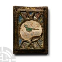 Byzantine Bronze Plaque with Bird Inlay