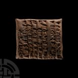 Babylonian Cuneiform Tablet, a Clothes Receipt from Puzur-Akum to Astaqar