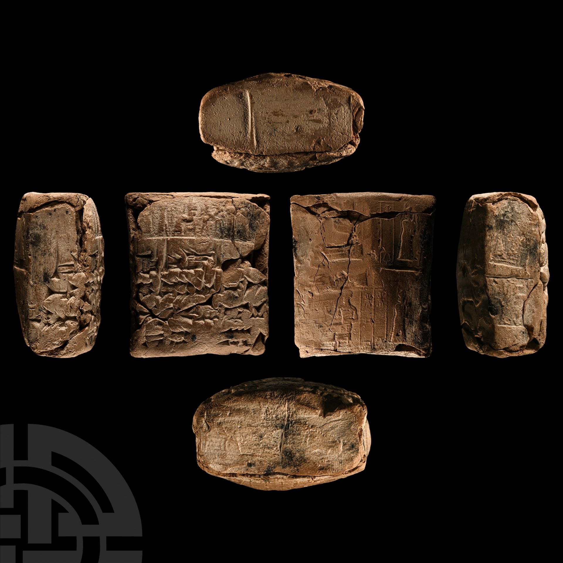 Sumerian Tablet within Envelope with Cylinder Seal Impressions