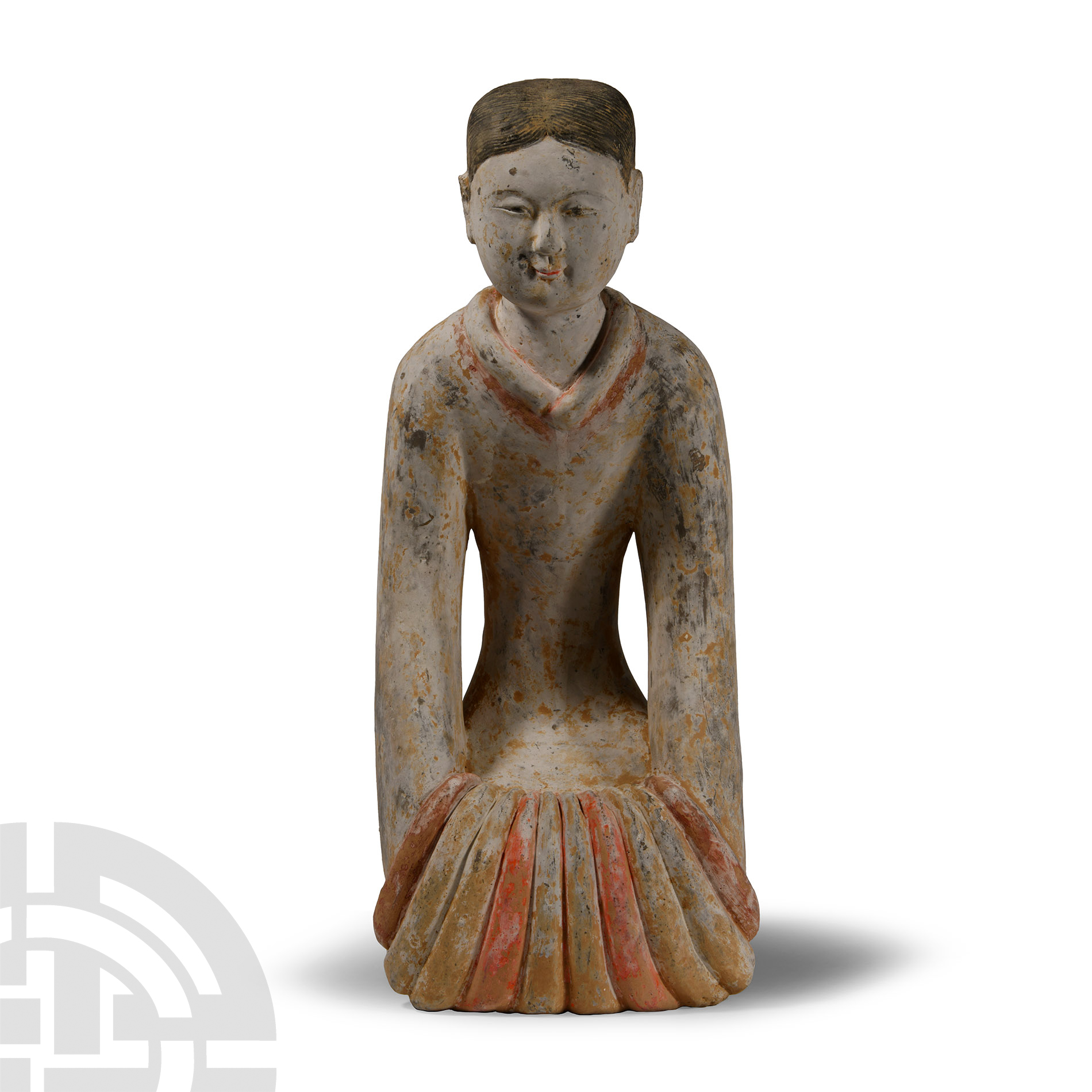 Large Chinese Han Terracotta Kneeling Figure