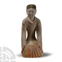 Large Chinese Han Terracotta Kneeling Figure