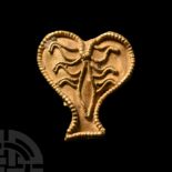 Medieval Gold Heart-Shaped Pendant