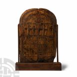 Egyptian Wooden Stela for Pa-di-Amun-(em)-ipat with Ra-Horakhty