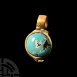 Western Asiatic Gold Pendant with Turquoise