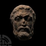Roman Marble Head of a Bearded Man