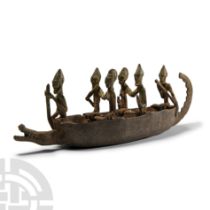 Cental African Bronze Boat with Figures