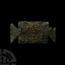 Roman Bronze Punched Tabula Ansata Appliqué