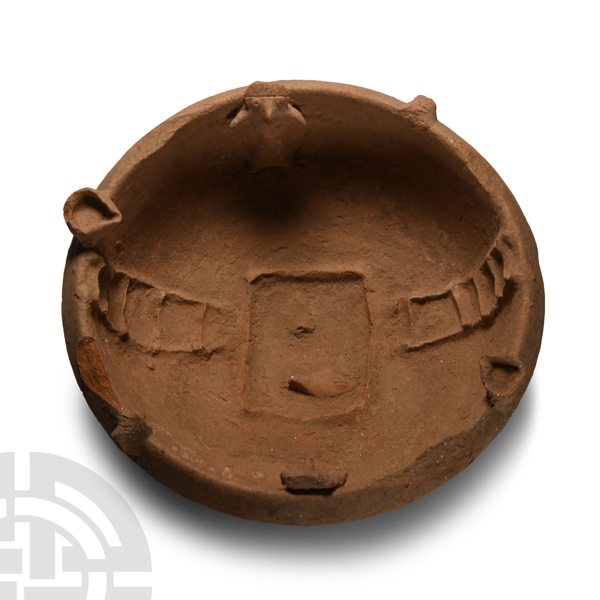 Western Asiatic Pottery Bowl with Two Idols - Image 2 of 2