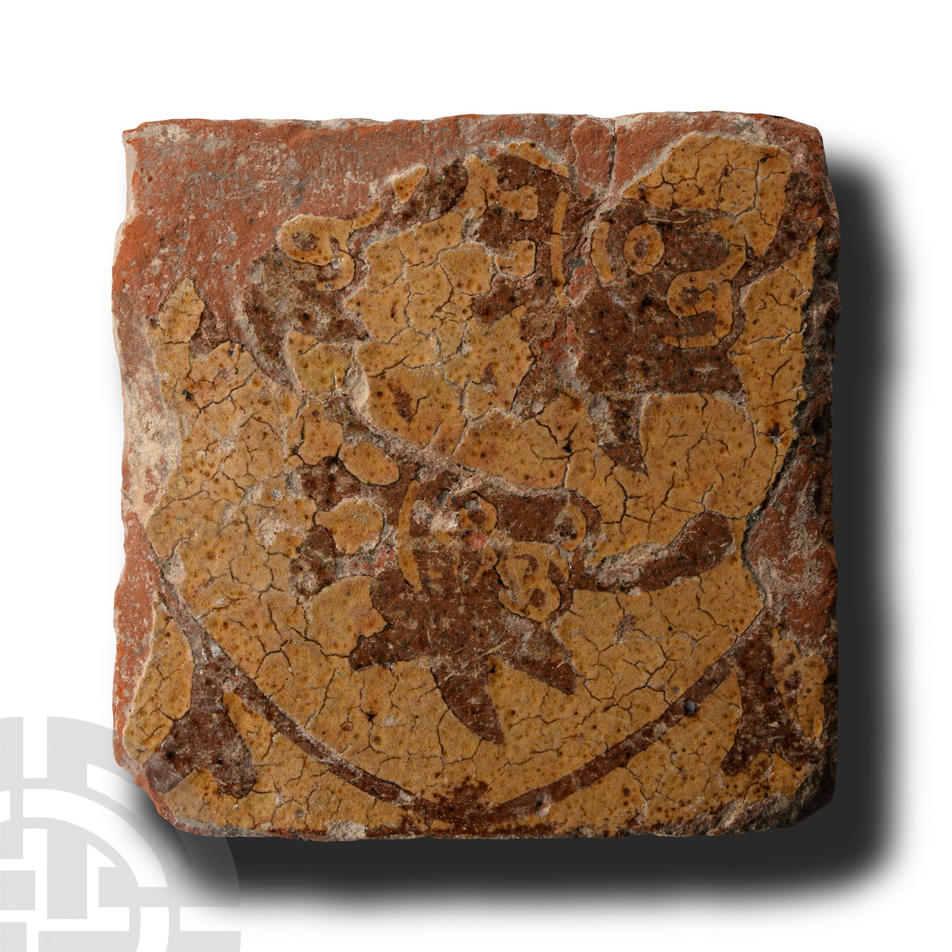 Medieval English 'Three Lions' Floor Tile