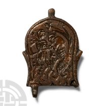 Byzantine Belt Mount with Lion Combat Scene