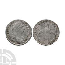 English Milled Coins - William III - 1696 - AR Shilling