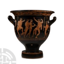 Attic Red-Figure Bell Krater with Drunken Male Revellers Attributed to the Kadmos Painter