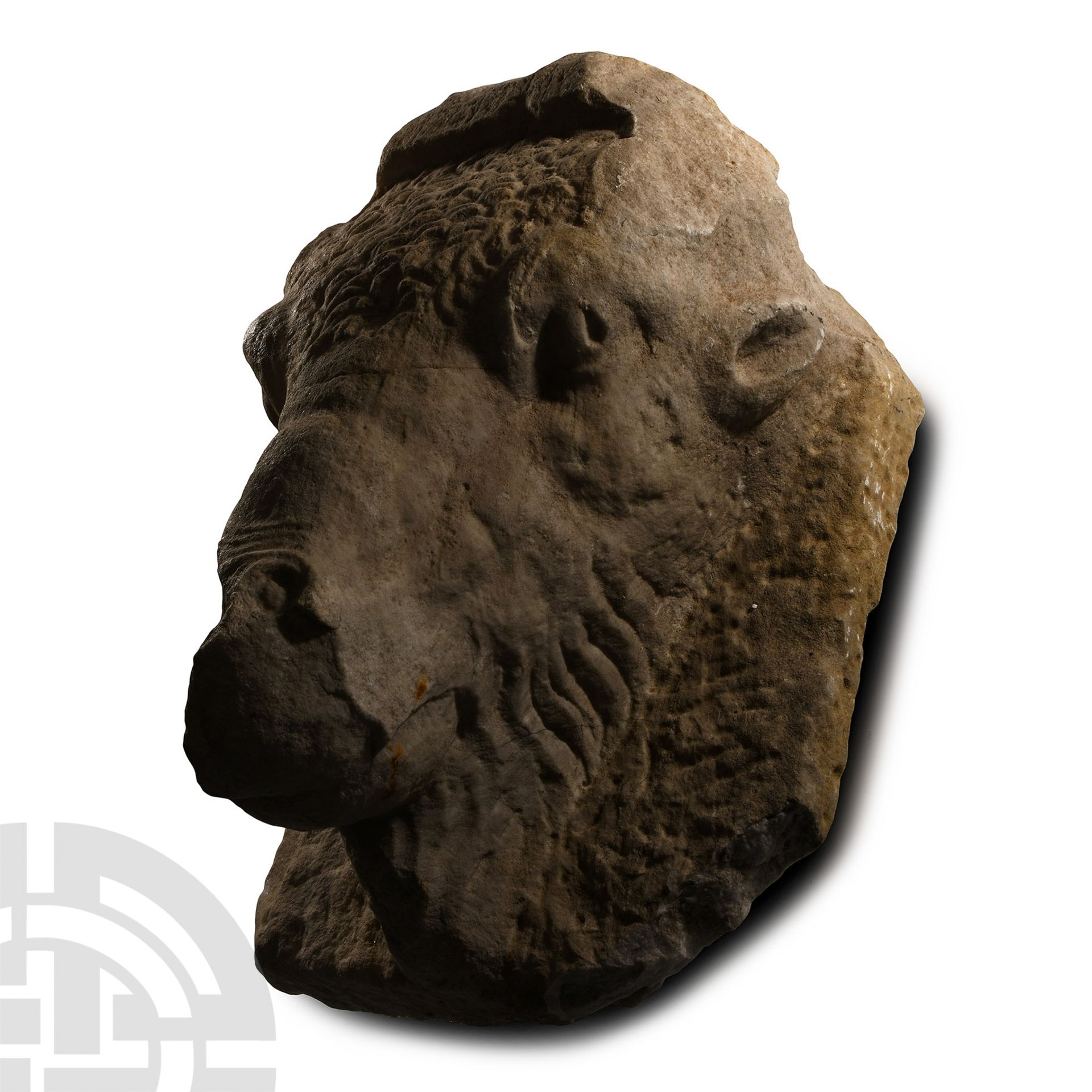 Large Roman Marble Bull's Head Sculpture - Image 3 of 3