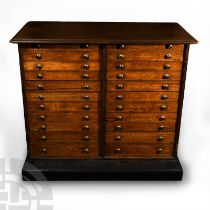 Large Pine Collector's Cabinet