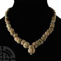 Phoenician Faience Melon Bead Necklace