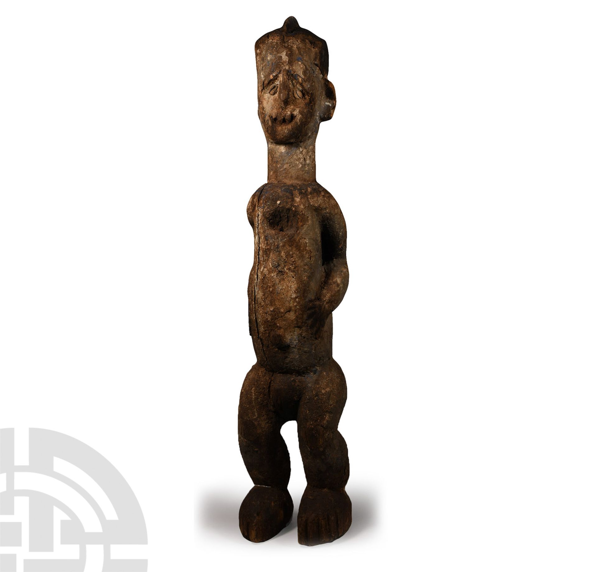 Very Large West African Standing Wooden Tribal Figure