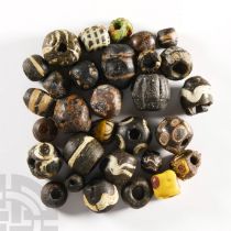 Roman Mosaic and Other Glass Necklace Bead Group