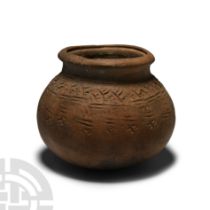 Anglo-Saxon Decorated Grey-Ware Urn