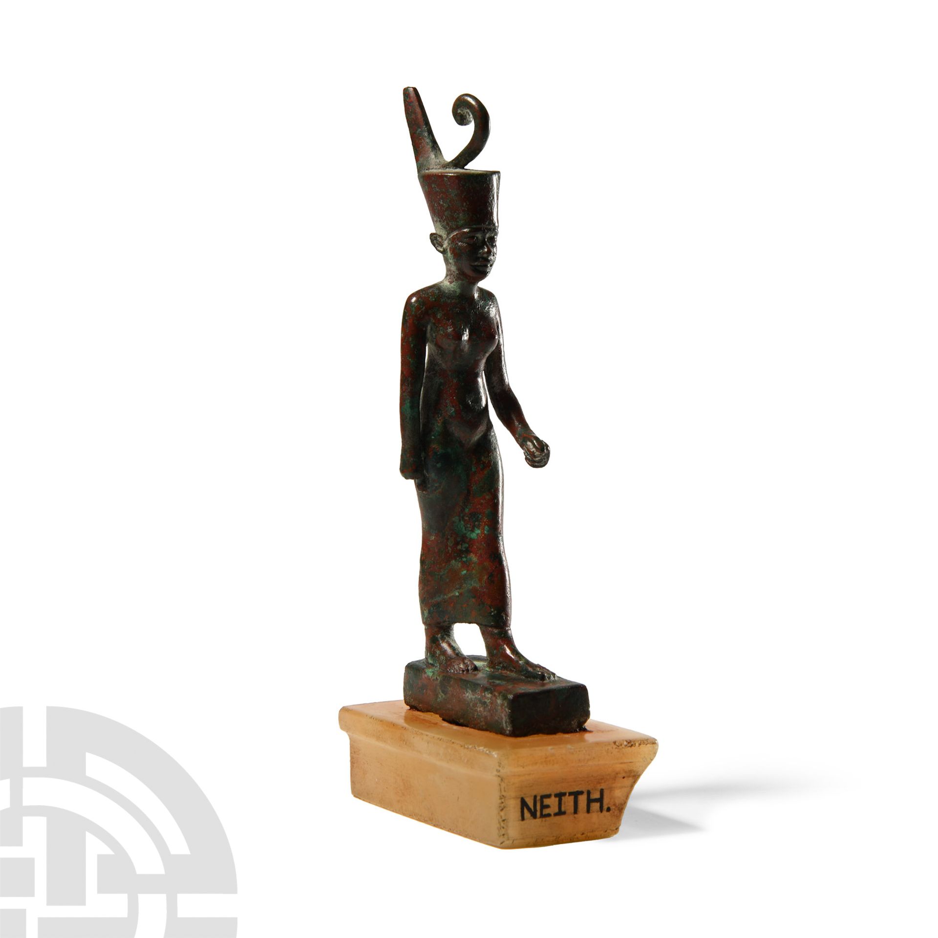 Egyptian Bronze Striding Figure of the Goddess Neith