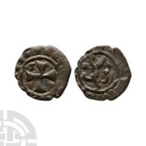 World Coins - Crusader Issues - Lusignan Kingdom of Cyprus - Janus - AR Billon Denier