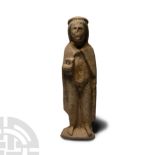 Cypro-Archaic Standing Limestone Male Scribe