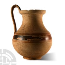 South Italian Terracotta Painted Jug