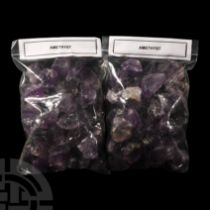 Natural History - Two Bags of Amethyst Crystal Chunks.