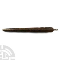 North-Western Persian Bronze Dagger Blade with Wavy Blood Channels