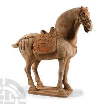 Large Chinese Tang Style Terracotta Saddled Horse