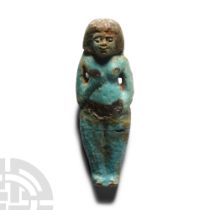 Egyptian Blue-Glazed Female Figure