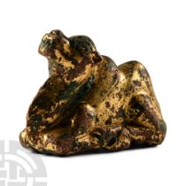 Chinese Gilt Copper Crouching Camel