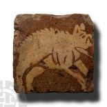 Medieval Floor Tile with Running Boar