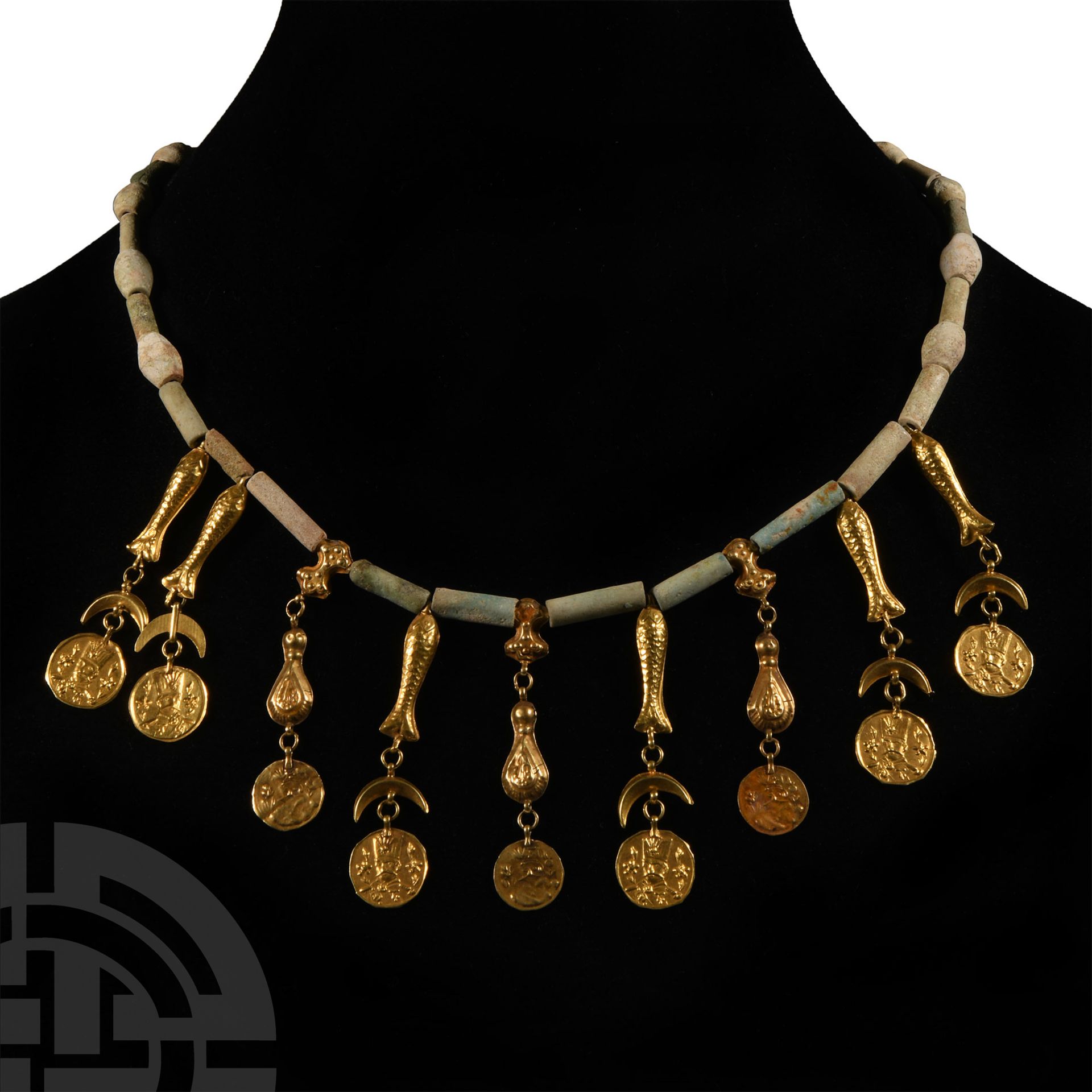 Qajar Necklace with Gold Pendants