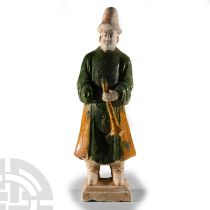 Chinese Ming Glazed Terracotta Tomb Attendant