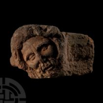 Stone Corbel with Severed Head of a Gallo-Roman