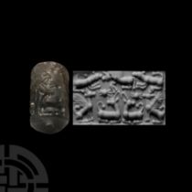 Mesopotamian Rock Crystal Cylinder Seal with Animals