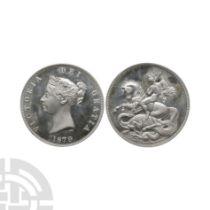 English Milled Coins - Victoria - '1879' - Silver Patina Pattern St George Crown