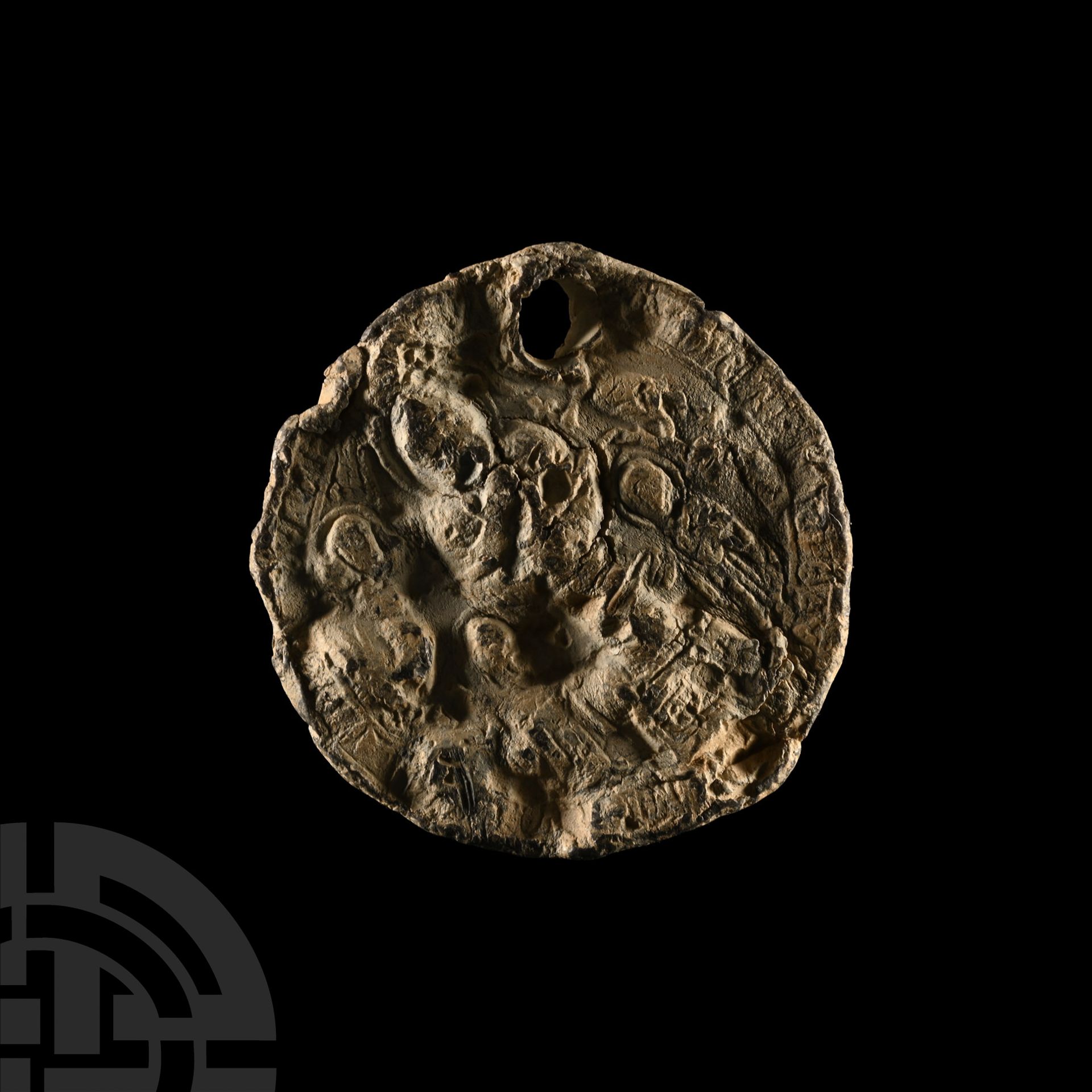 Byzantine Lead Medallion with Saints