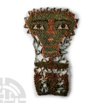 Egyptian Faience Beaded Mummy Mask with Sons of Horus