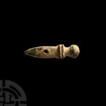 Roman Bronze Dagger Amulet