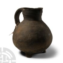 Medieval Globular Tripod Jug