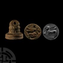 Very Large Western Asiatic Stone Stamp Seal with Animal