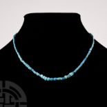 Western Asiatic Turquoise Blue Glass Bead Necklace String