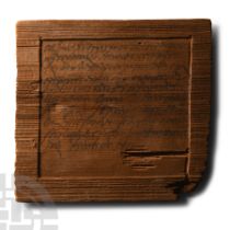 Roman Inked Wooden Tablet for a Contract Between Bassus and Neronianus