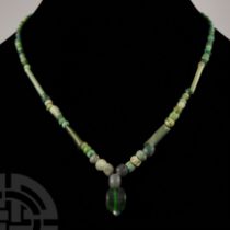 Roman Green Glass Bead Necklace String