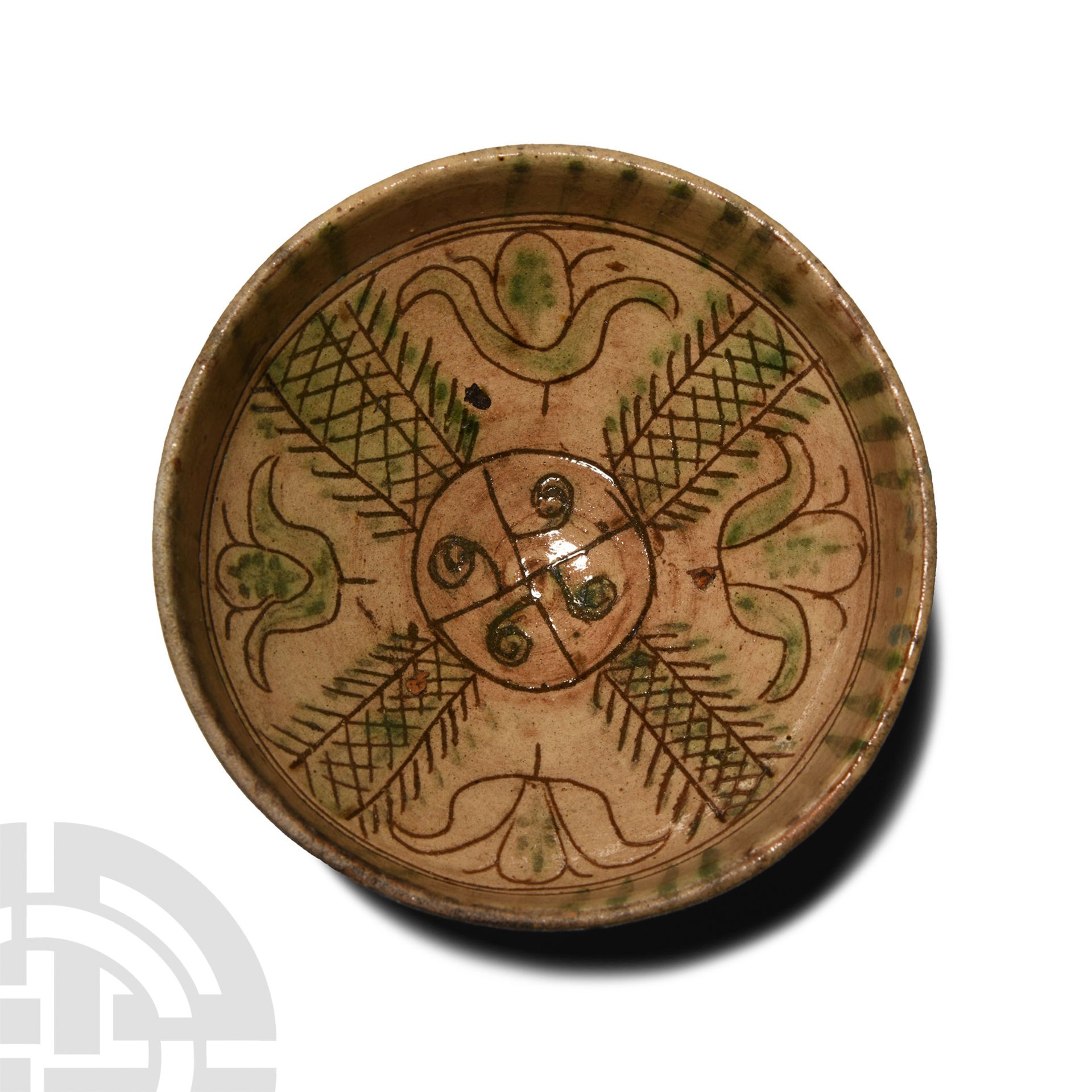Byzantine Green-Glazed Sgraffito Bowl - Image 2 of 2