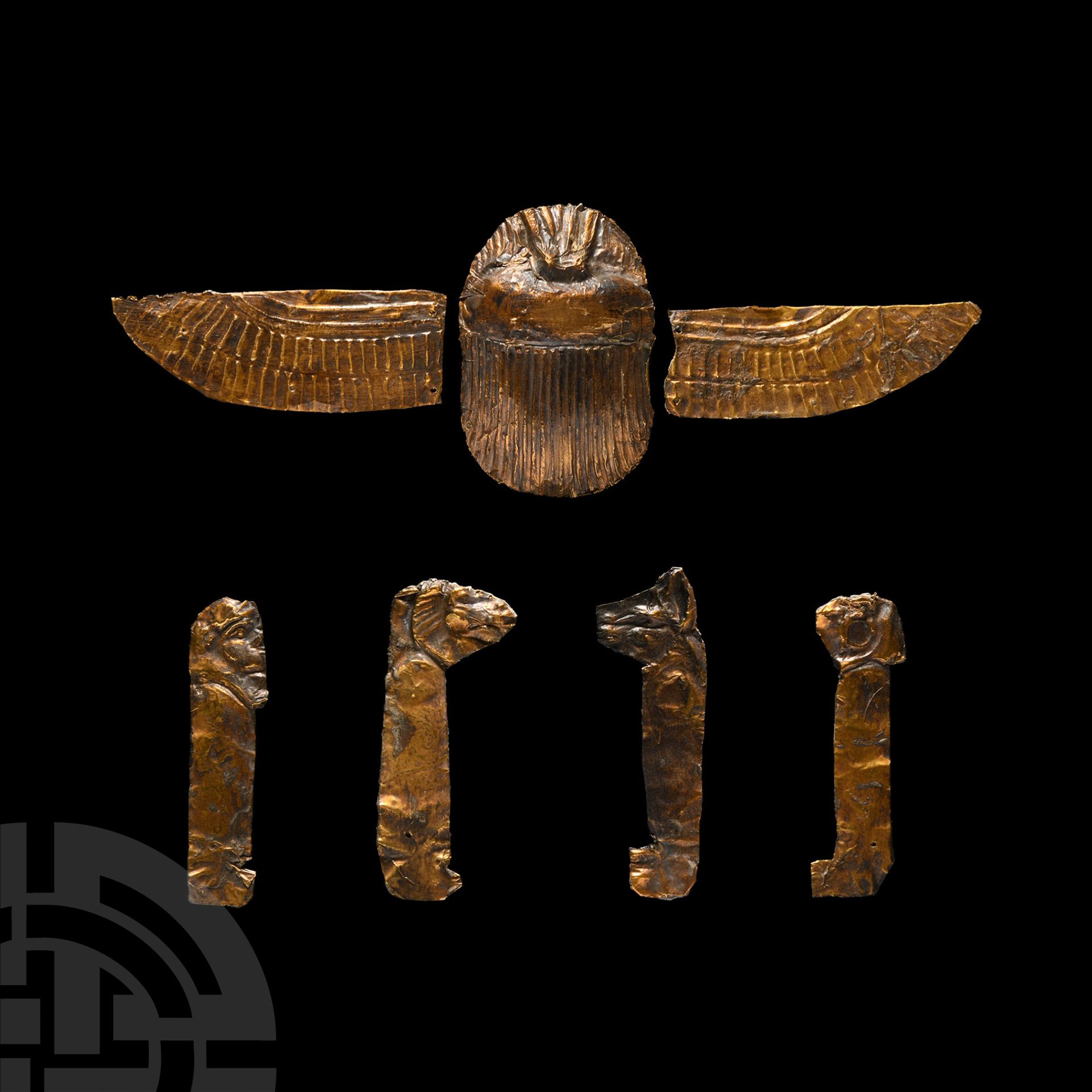 Egyptian Gold Cartonnage Inlays - Image 2 of 2