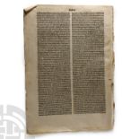 Medieval Printed Paper Bible Page by Johann Grüninger