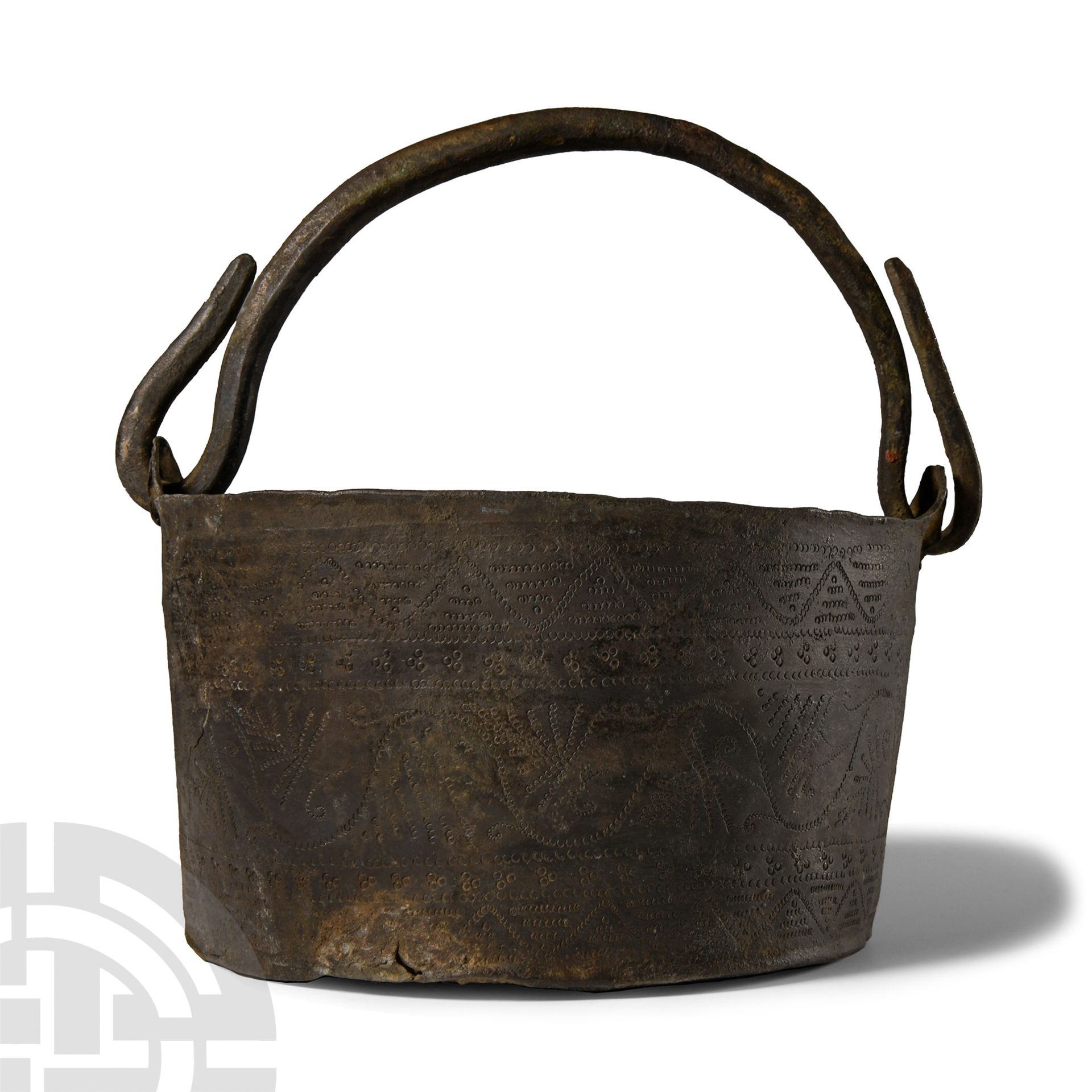 Anglo-Saxon Bronze Bucket Decorated with Foliage